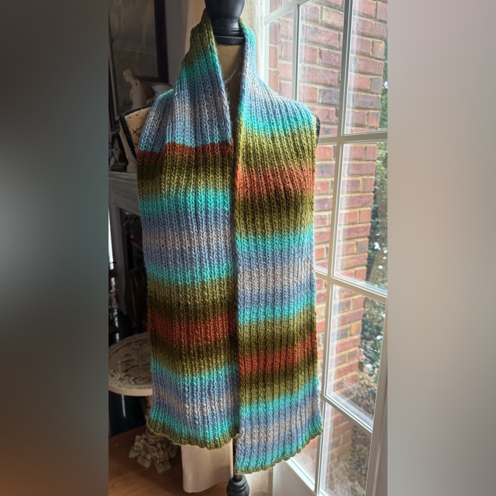 Multicolor Striped Knit Scarf